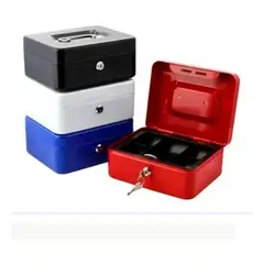 GENERICO - Caja Fuerte Mediana Metálica Con Llave Portátil Blanco