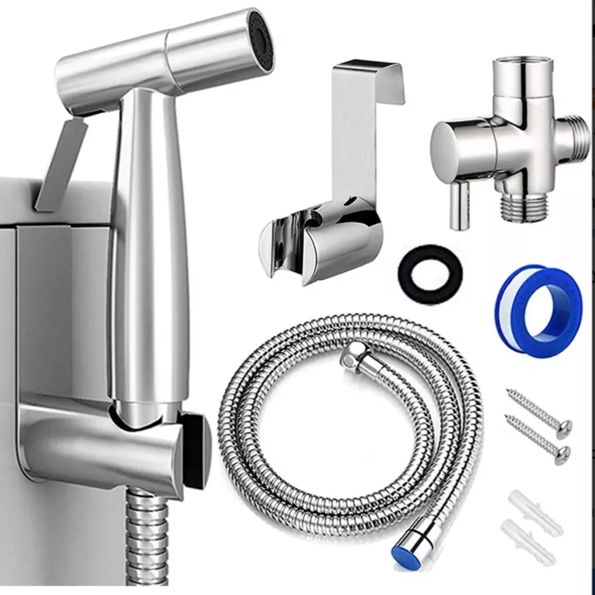 GENERICO - KIT COMPLETO DUCHA ARABE O BIDET EN ACERO INOXIDABLE