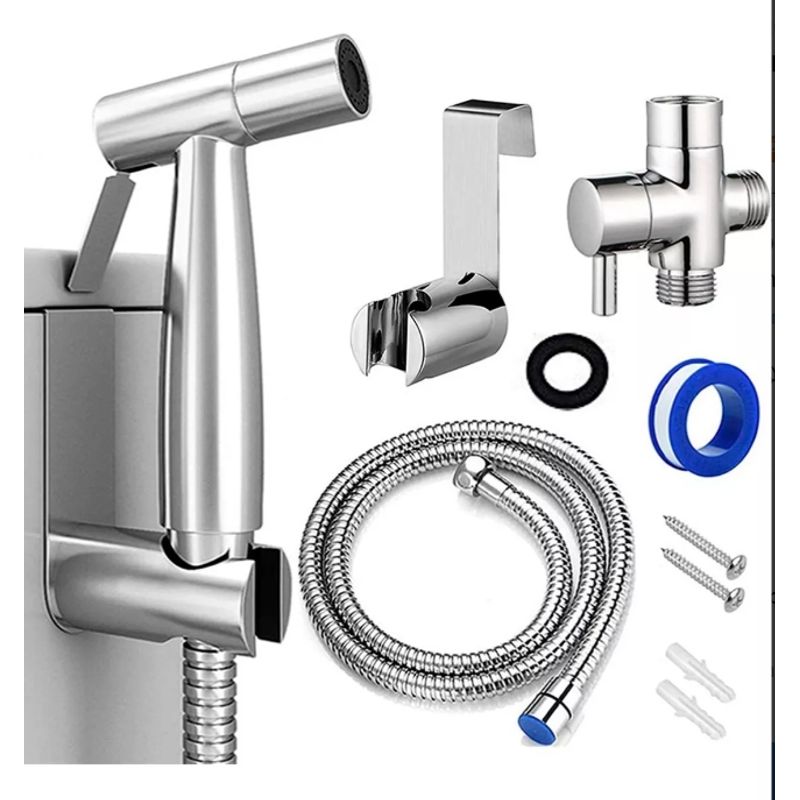 GENERICO - KIT COMPLETO DUCHA ARABE O BIDET EN ACERO INOXIDABLE