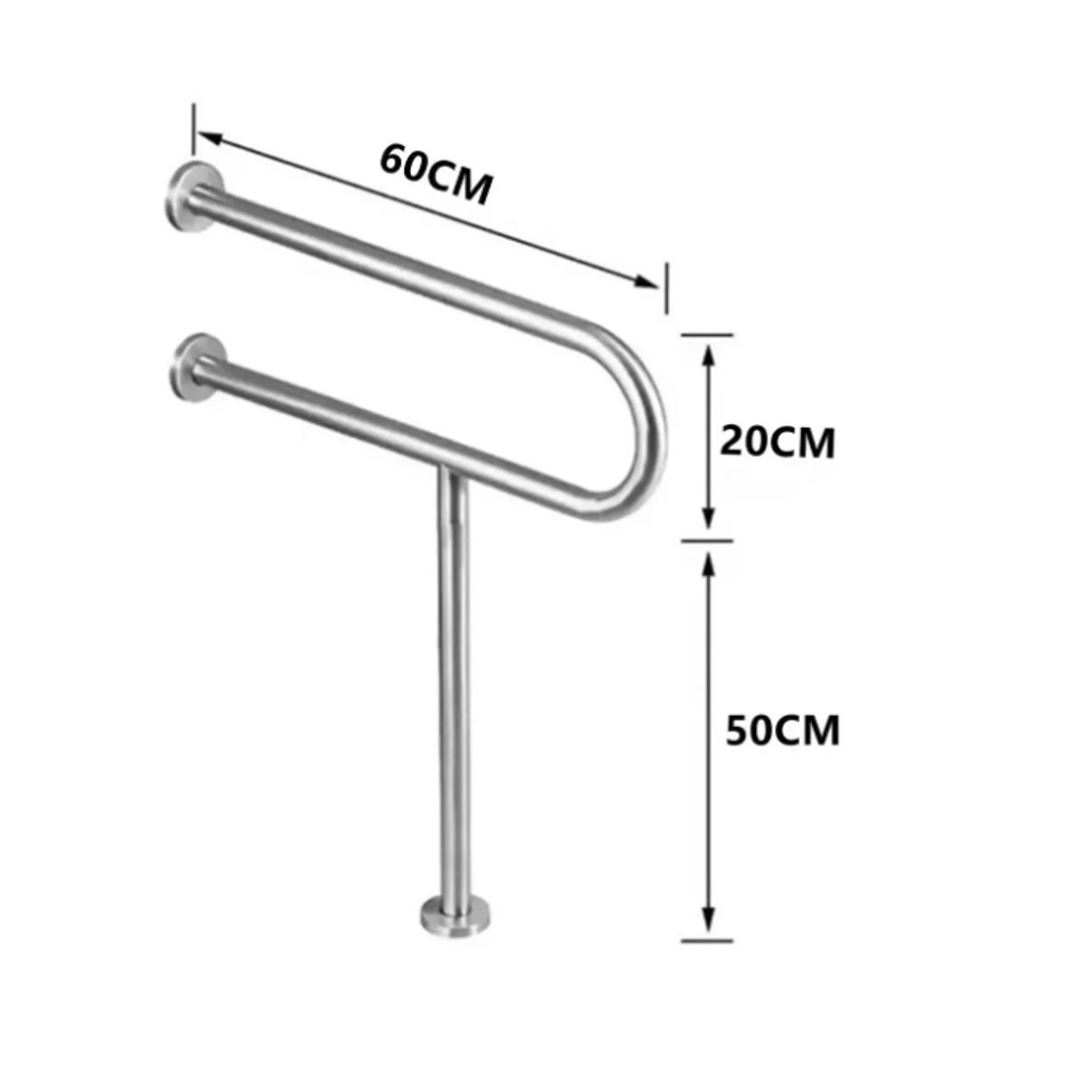 GENERICO - Barra De Muro y Piso Para Discapacitados Acero Inoxidable