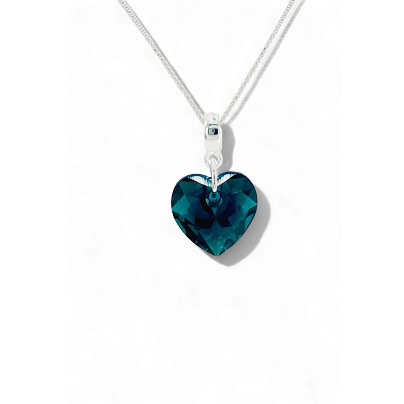 JOYAS MONTERO - Collar Amor Baño de Oro Blanco Cristal Emerald Shimmer