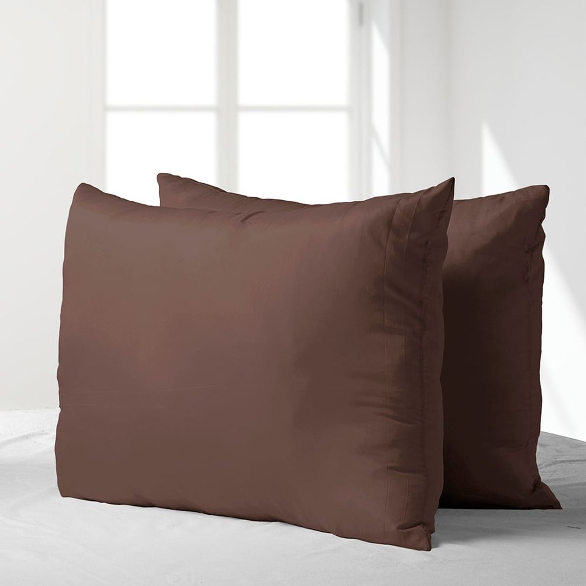 MASEL - Set 2 almohadas  50x70 premium eco colores  chocolate