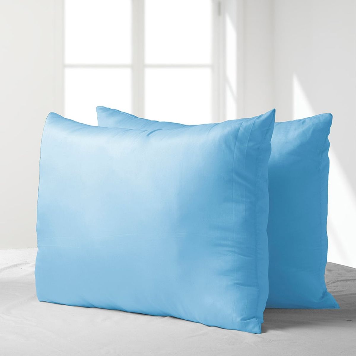 MASEL - Set 2 almohadas premium eco colores  celeste 50x70