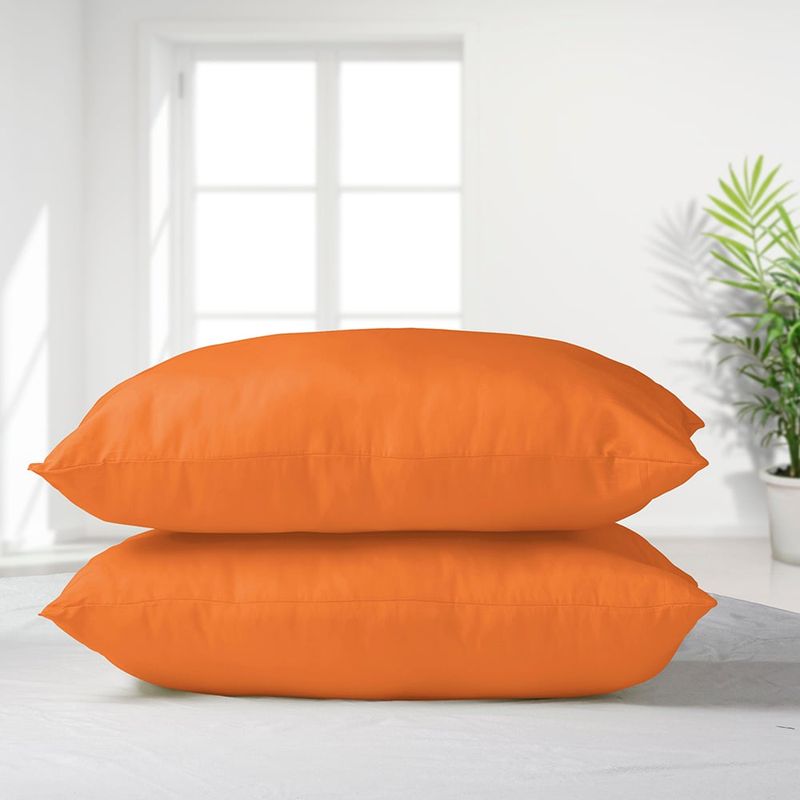 MASEL - Set 2 almohadas premium eco colores  Naranja 50x70