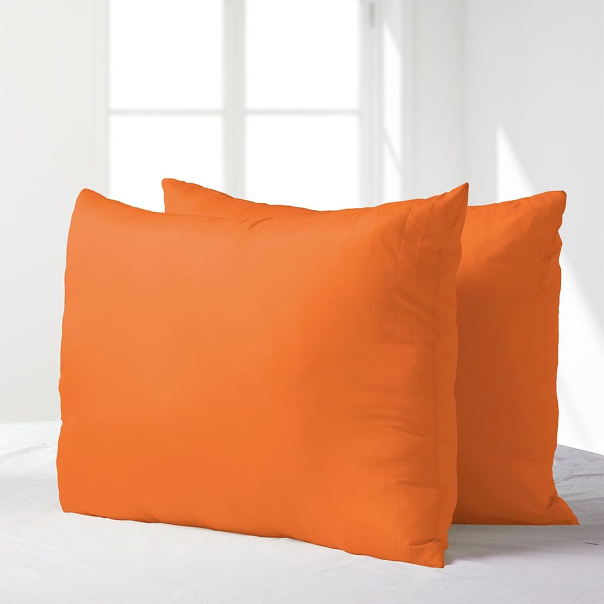 MASEL - Set 2 almohadas premium eco colores  Naranja 50x70