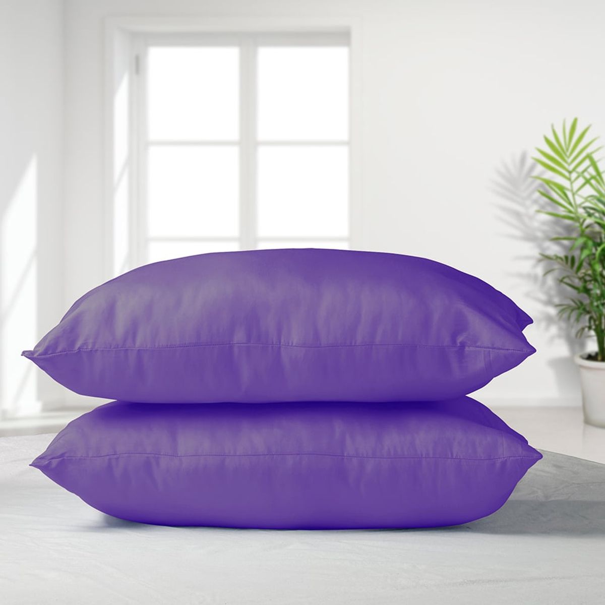 MASEL - Set 2 almohadas 50x70 premium eco colores morado