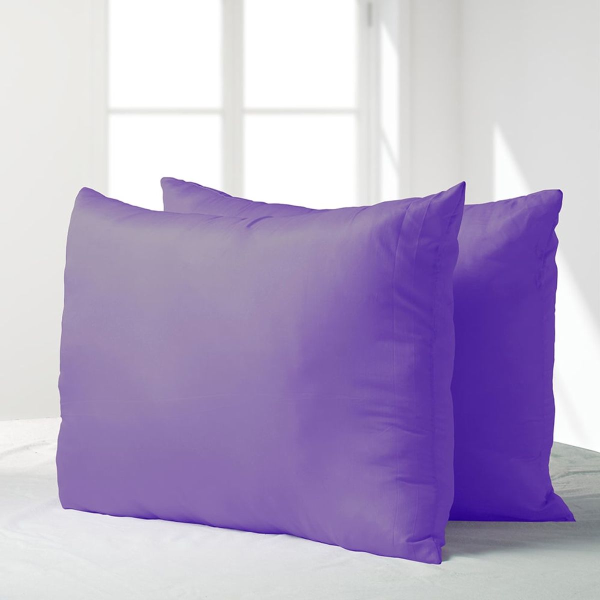 MASEL - Set 2 almohadas 50x70 premium eco colores morado