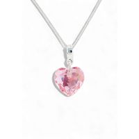 Collar Amor Baño Oro Blanco reado con cristales de Swarovski® Rose