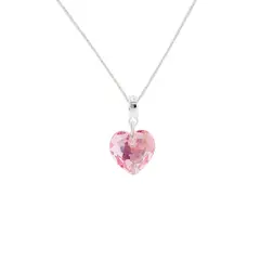 JOYAS MONTERO - Collar Amor Baño de Oro Blanco Cristal Rose Shimmer