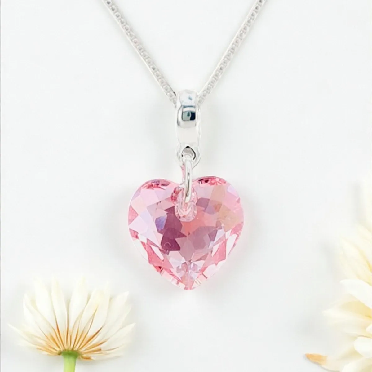 JOYAS MONTERO - Collar Amor Baño Oro Blanco reado con cristales de Swarovski® Rose