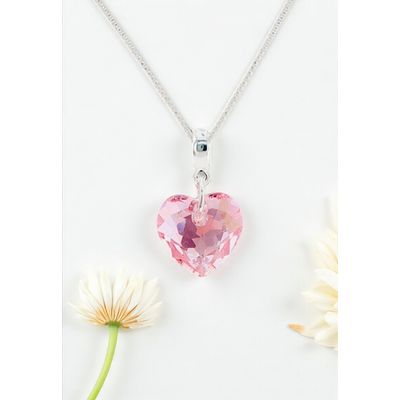 Imagen 2 del producto Collar Amor Baño Oro Blanco reado con cristales de Swarovski® Rose