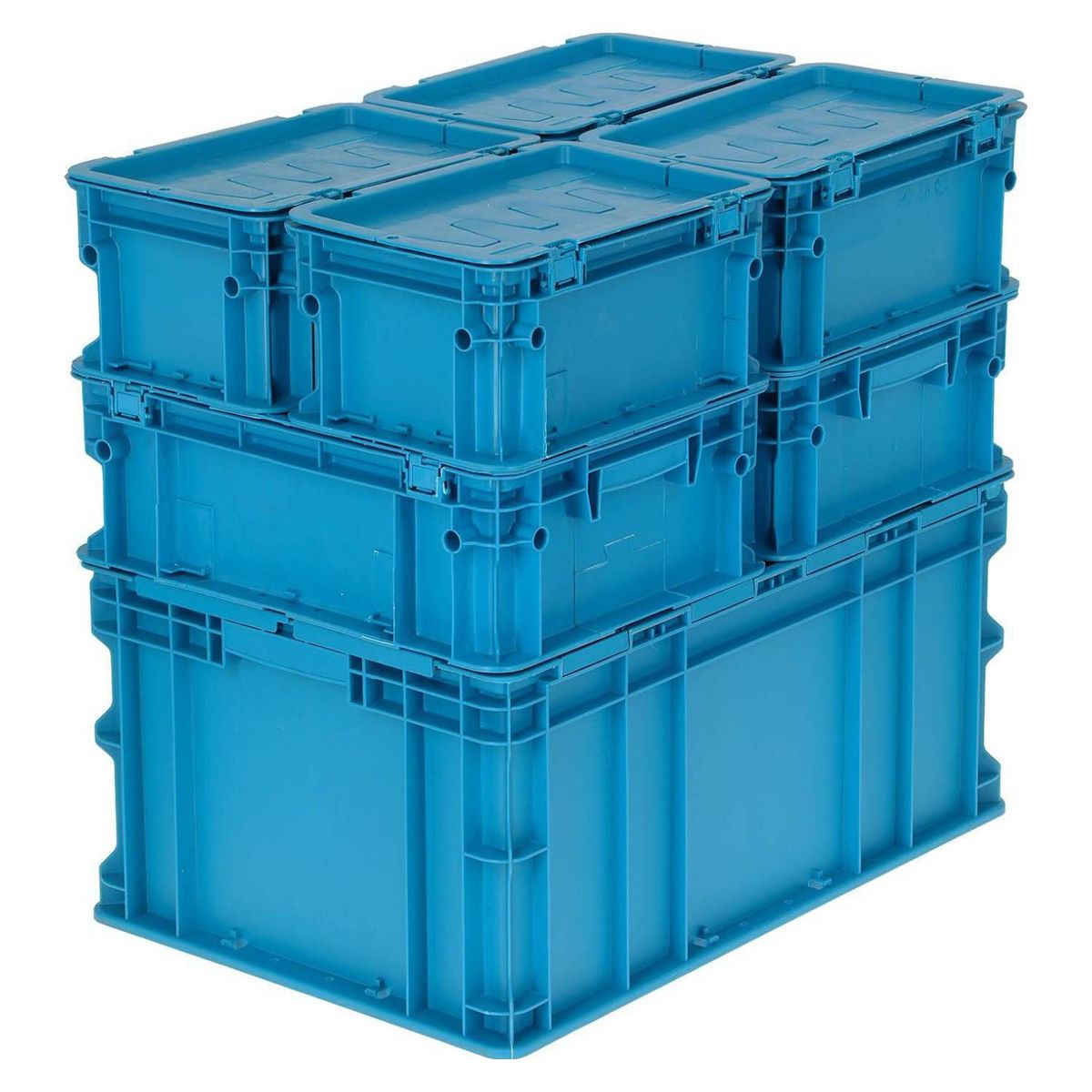 AUTORODEC - Pack de 7 cajas modulares azules 60x40x60 cm
