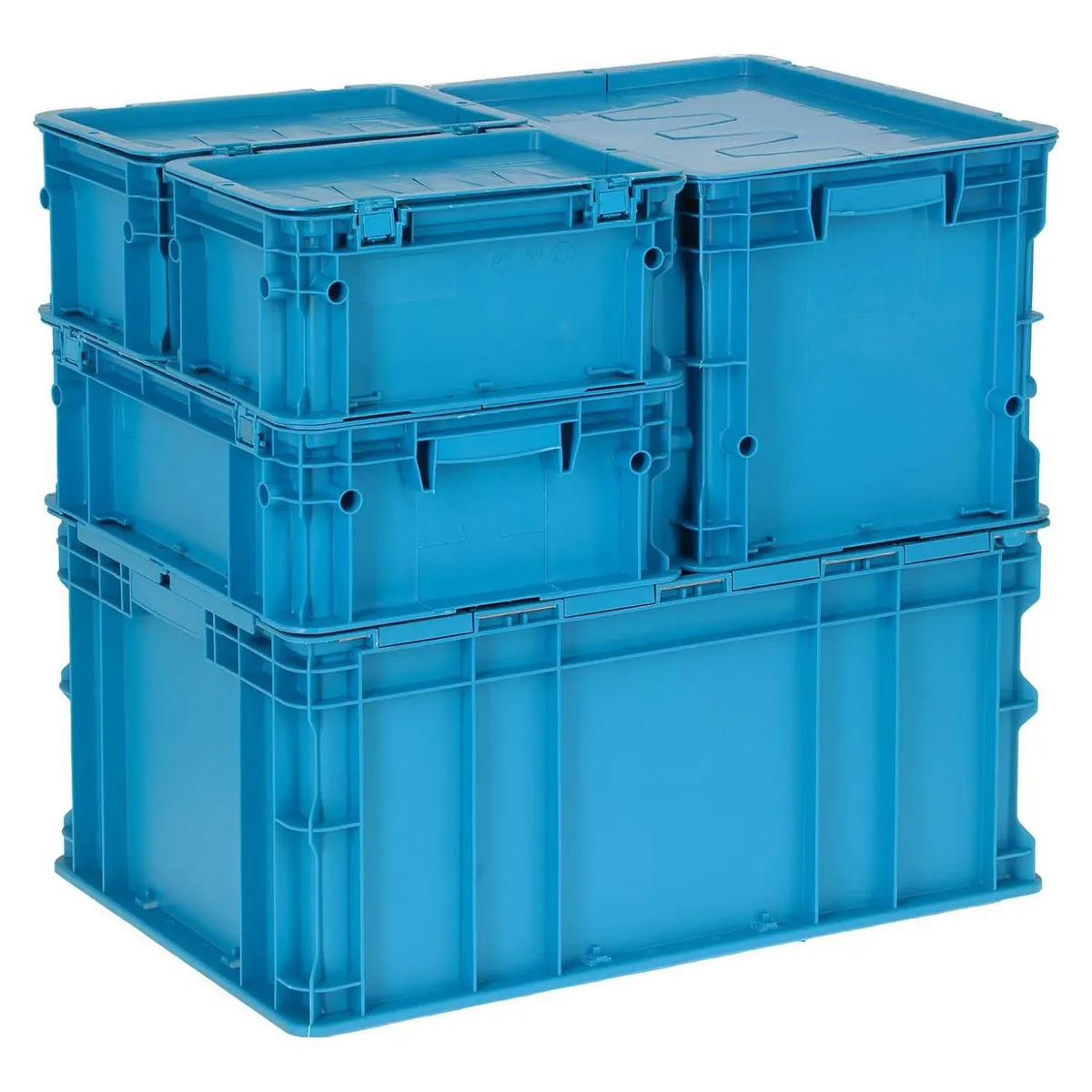 AUTORODEC - Pack de 5 cajas modulares azules de 60 x 40 x 60cm