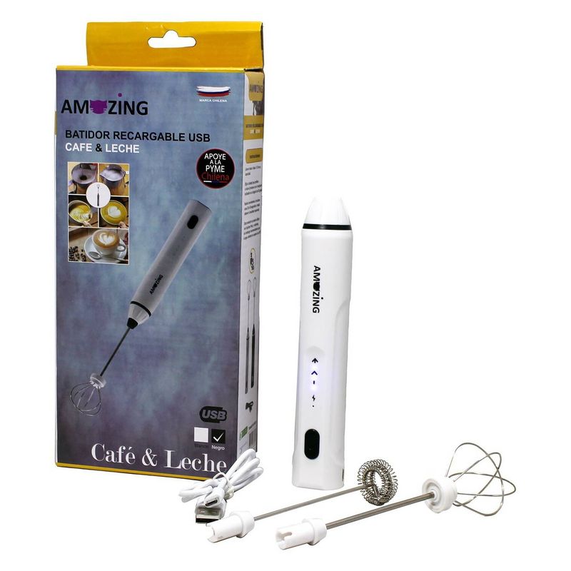 AMAZING - Mini Batidor Café Eléctrico Recargable USB. 3 velocidades