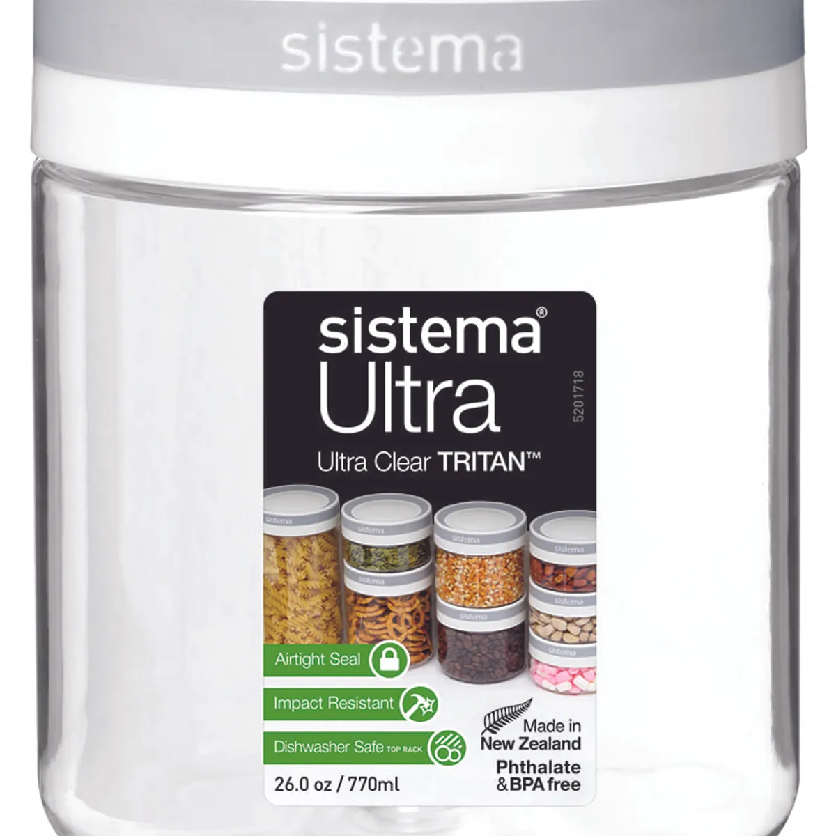 SISTEMA - Contenedor Hermético de 700ml.  Ultrarresistente, Irrompible y Apto para Freezer.