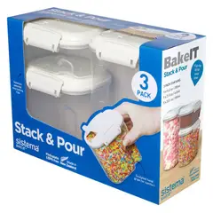 SISTEMA - Set de 3 Contenedores con Tapa Dispensadora - Fabricado en Nueva Zelandia