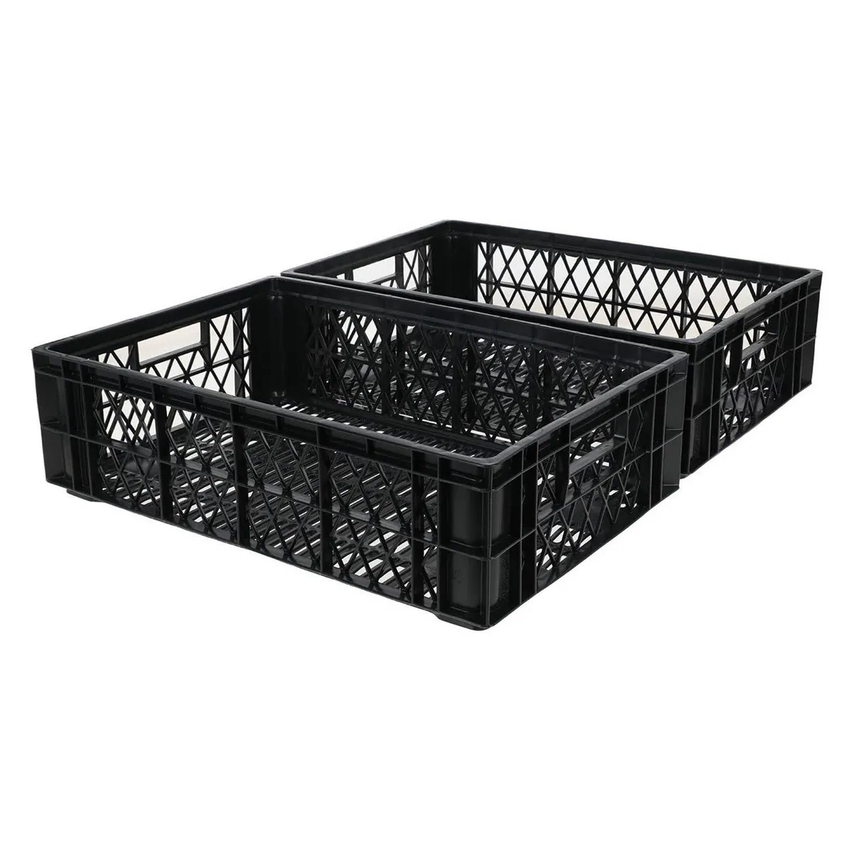 WENCO - Pack de 2 cajas polleras de 60x40x17 cm gris