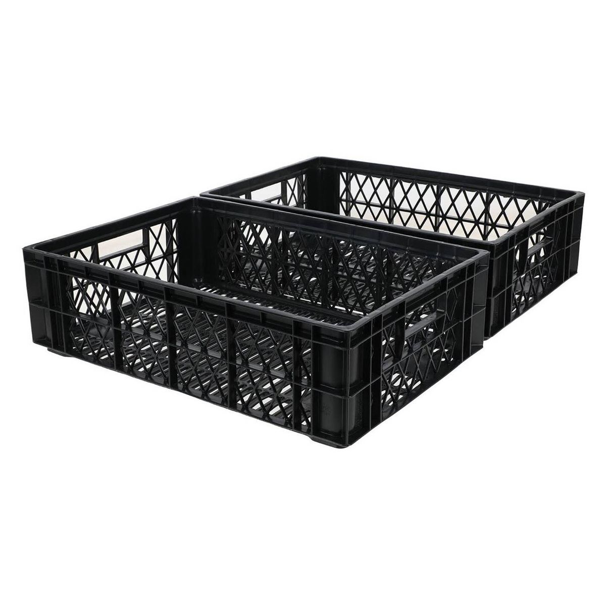 WENCO - Pack de 2 cajas polleras de 60x40x17 cm gris