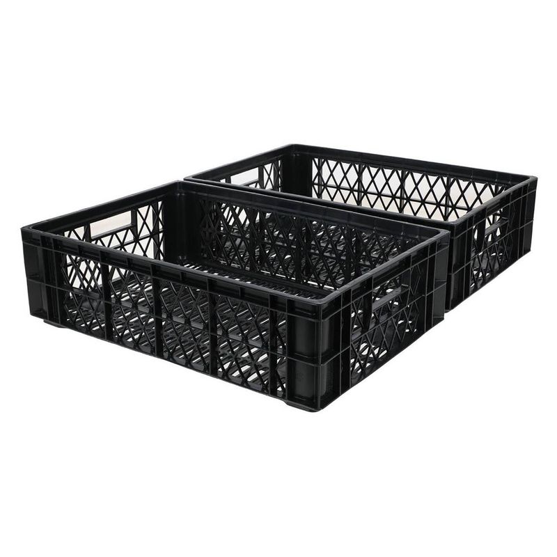 WENCO - Pack de 2 cajas polleras de 60x40x17 cm gris