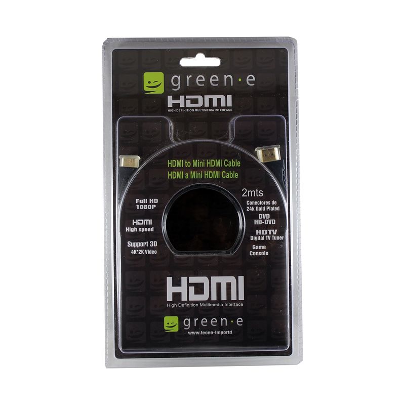 GREEN E - Cable MINI HDMI a HDMI  2MTS