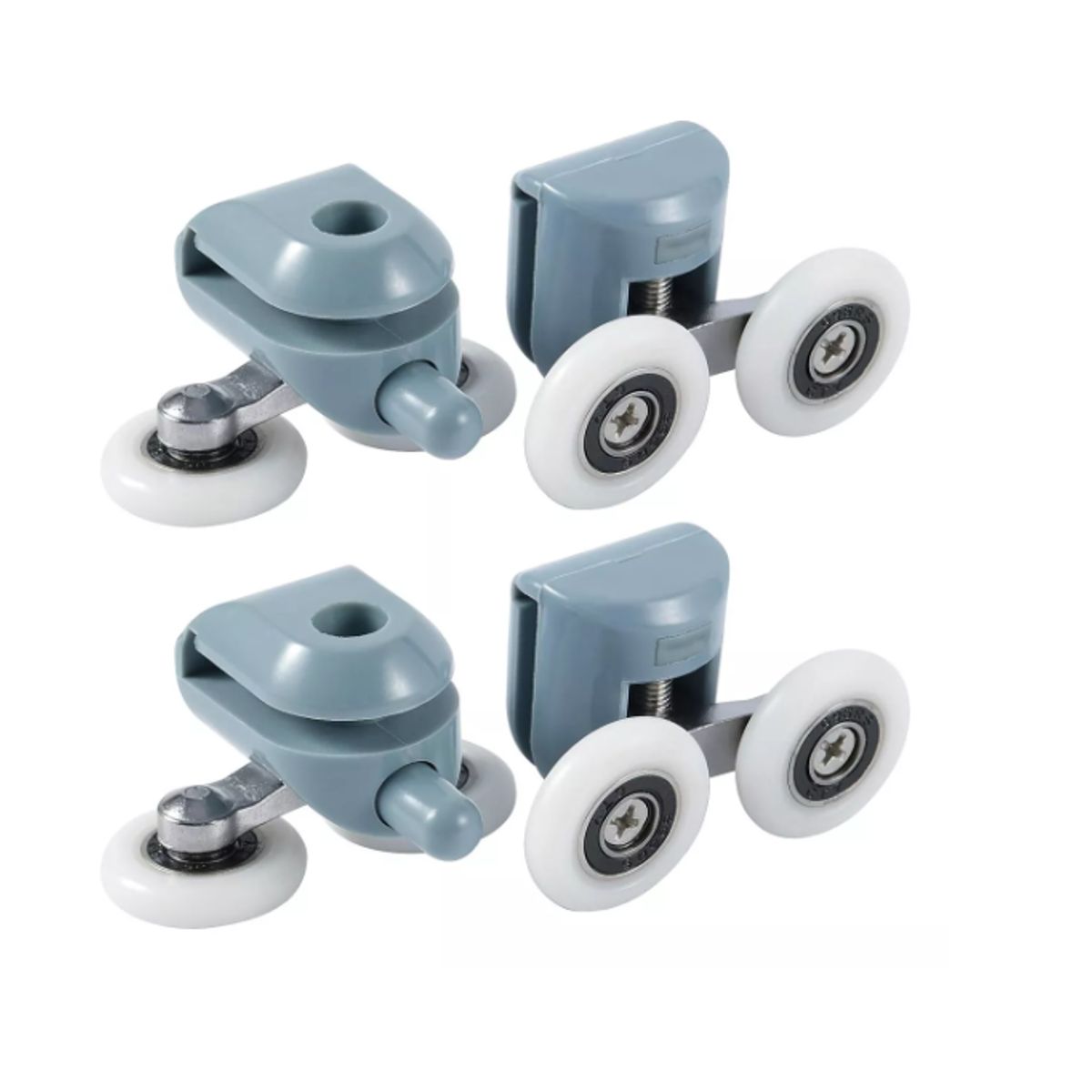 GENERICO - 4 Carros Ruedas doble Para Shower door (2 Inferiores 2 Superiores)