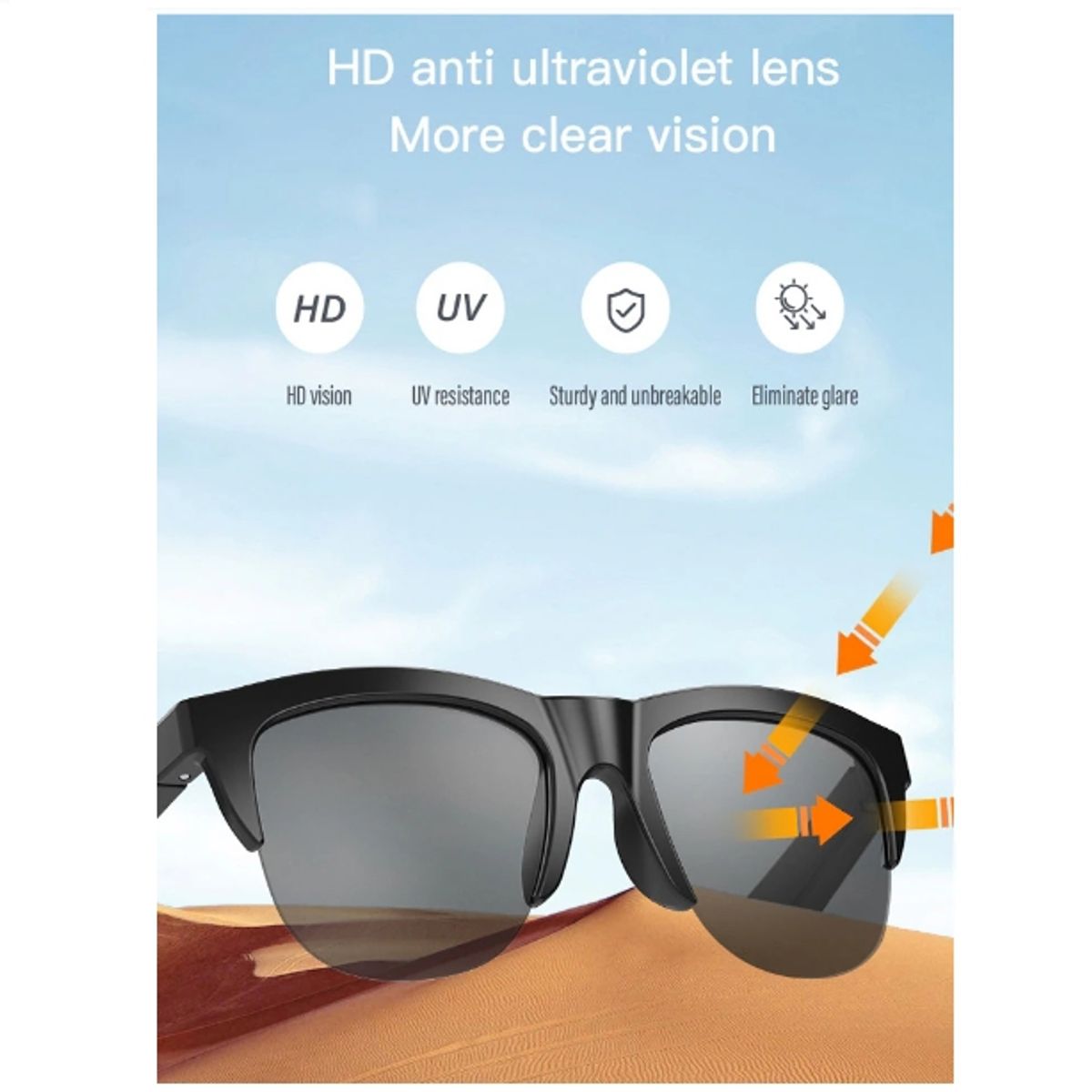 GENERICO - Lentes De Audio Inalámbricos Con Bluetooth Llamadas Música