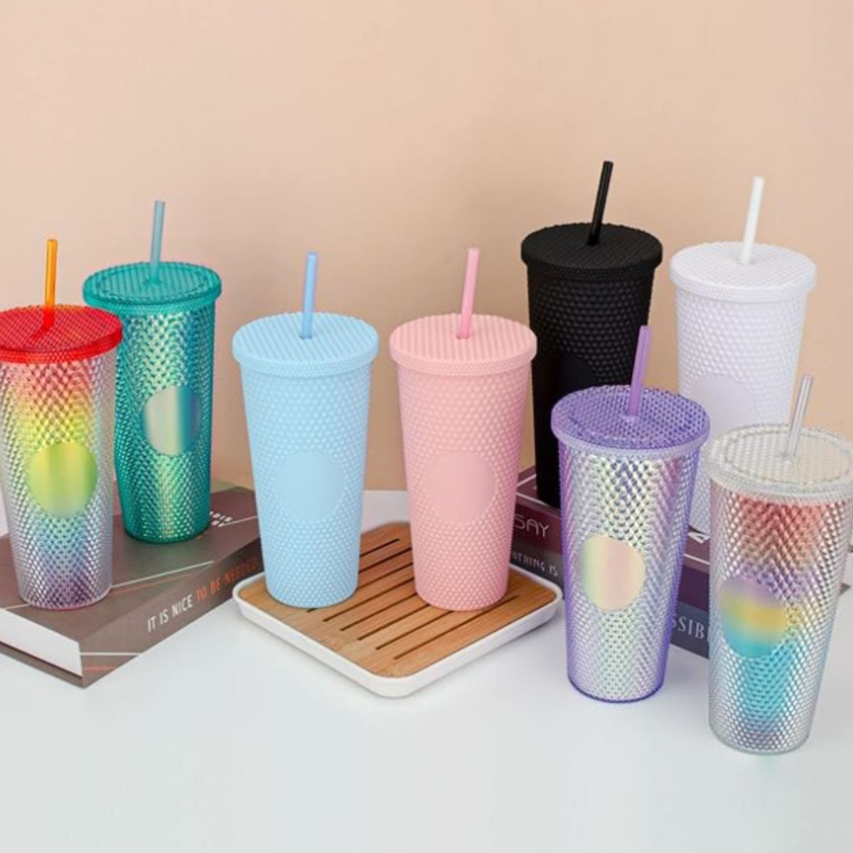 GENERICO - Vaso Tumbler Acrílico Frio/Caliente con Bombilla Dupe 700 ml