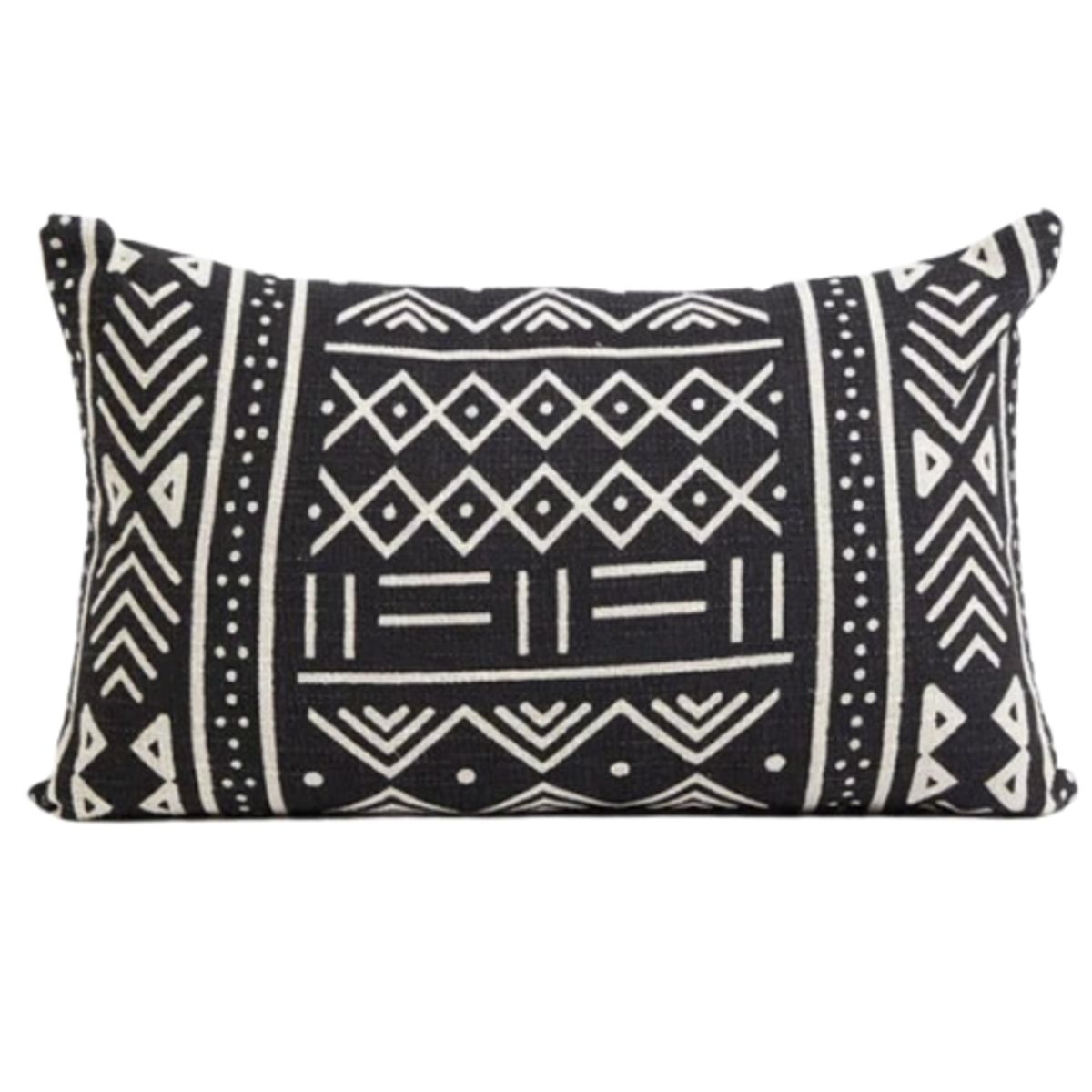 SOMOS DECO - Cojín con diseño étnico 30x50 cms negro con blanco