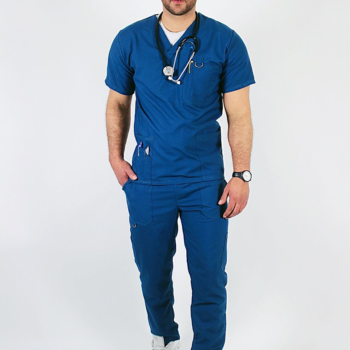 GENERICO - Uniforme Clínico Antifluido y Antibacterial Verde Petróleo