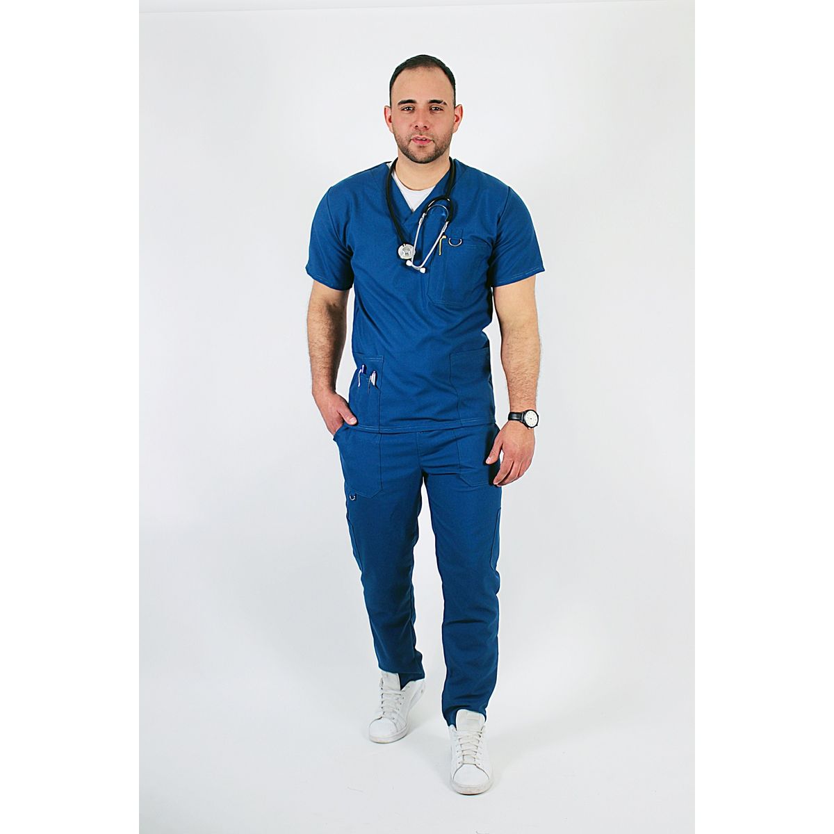 GENERICO - Uniforme Clínico Antifluido y Antibacterial Verde Petróleo