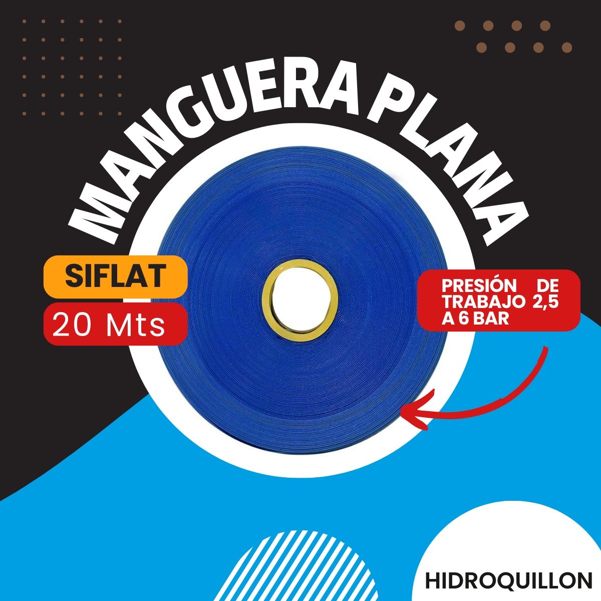 GREEN SEASON - MANGUERA PLANA 2" 6BAR X 20 METROS