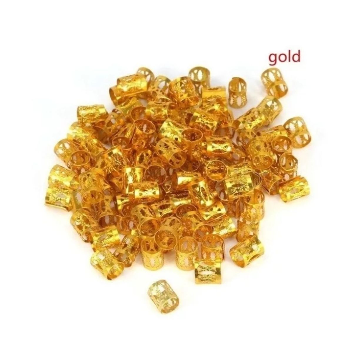 GENERICO - 1000  Anillos / Accesorios Para Trenzas Africanas / DORADO