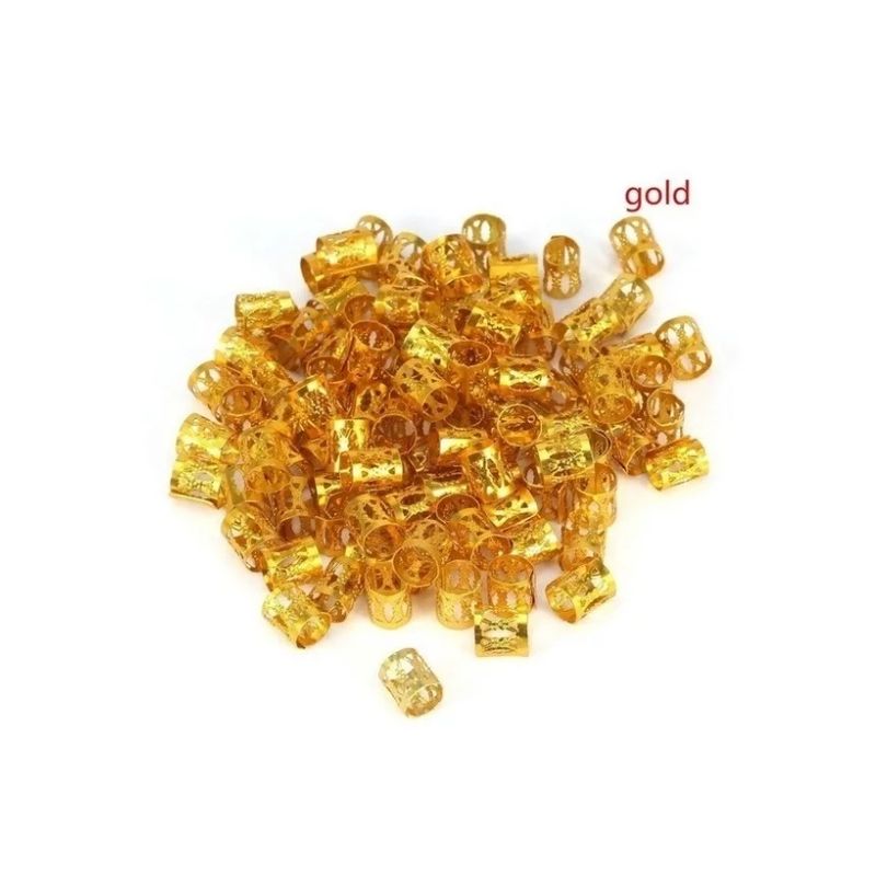 GENERICO - 1000  Anillos / Accesorios Para Trenzas Africanas / DORADO