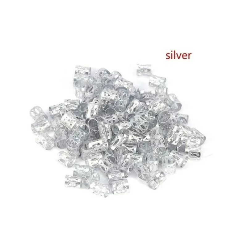 GENERICO - 1000 Anillos / Accesorios Para Trenzas Africanas / PLATEADO