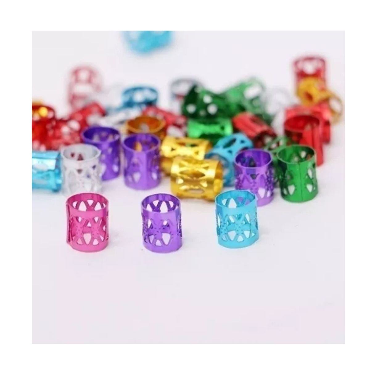 GENERICO - 1000 Anillos / Accesorios Para Trenzas Africanas / COLORES