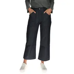 CAT - Pantalón Mujer Palazzo Jeans Negro