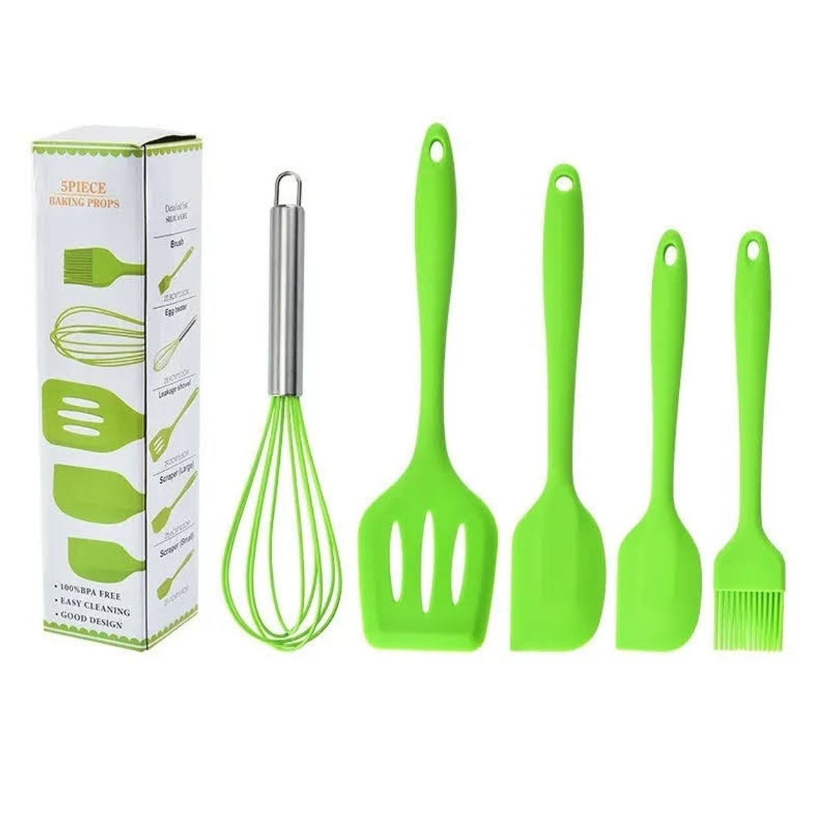 GENERICO - Set 5 Utensilios Cocina Reposteria Antiadherente De Silicona