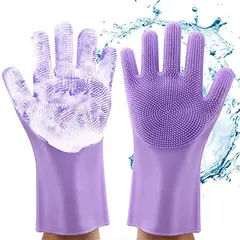 GENERICO - 2 Guantes Magico De Silicona Lavaloza Multiuso Limpieza Loza