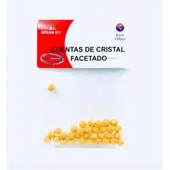 A - Cuentas de cristal facetado color amarillo de 8mm