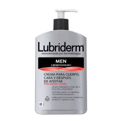 LUBRIDERM - Crema Cuerpo y Cara Men 3 en 1 Dosificador 400mL.-