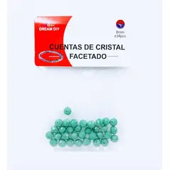 A - Cuentas de cristal facetado color esmeralda de 8mm
