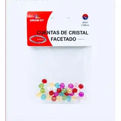 A - Cuentas de cristal facetado multicolores de 8mm