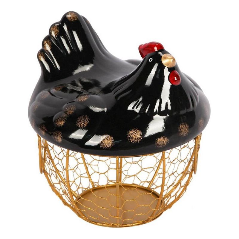 GENERICO - Gallina Decorativa Porta Huevos Cesta De Huevos