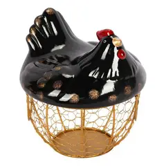 GENERICO - Gallina Decorativa Porta Huevos Cesta De Huevos