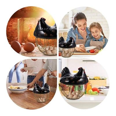 Imagen 2 del producto Gallina Decorativa Porta Huevos Cesta De Huevos