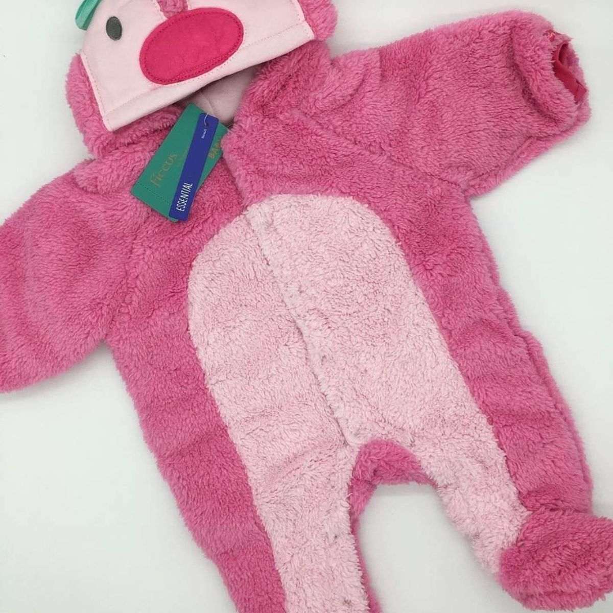FICCUS - Osito enterito mameluco con gorro  peludito invierno bebe Algodon RN