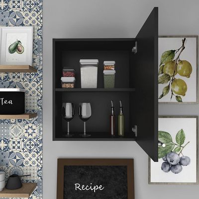 Imagen 2 del producto Mueble De Cocina Aereo 1 Puerta Negro 170x60x30 cm