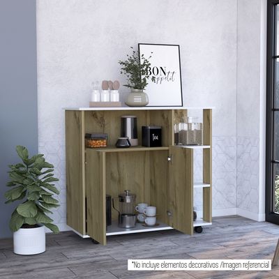 Imagen 2 del producto Isla De Cocina Con 2 Puertas Café Claro 49x100x32 cm…