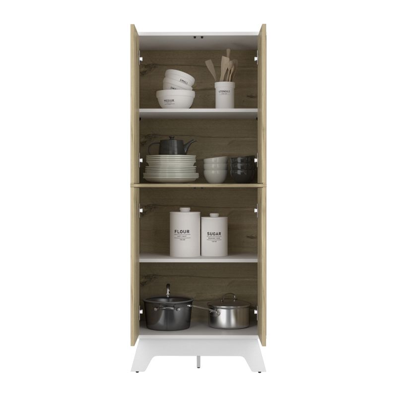 FMFURNITURE - Mueble Alacena 4 Puertas Café Claro 150.5x60x40 cm