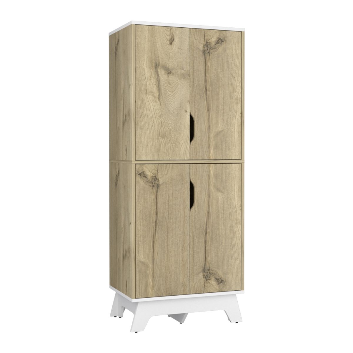FMFURNITURE - Mueble Alacena 4 Puertas Café Claro 150.5x60x40 cm